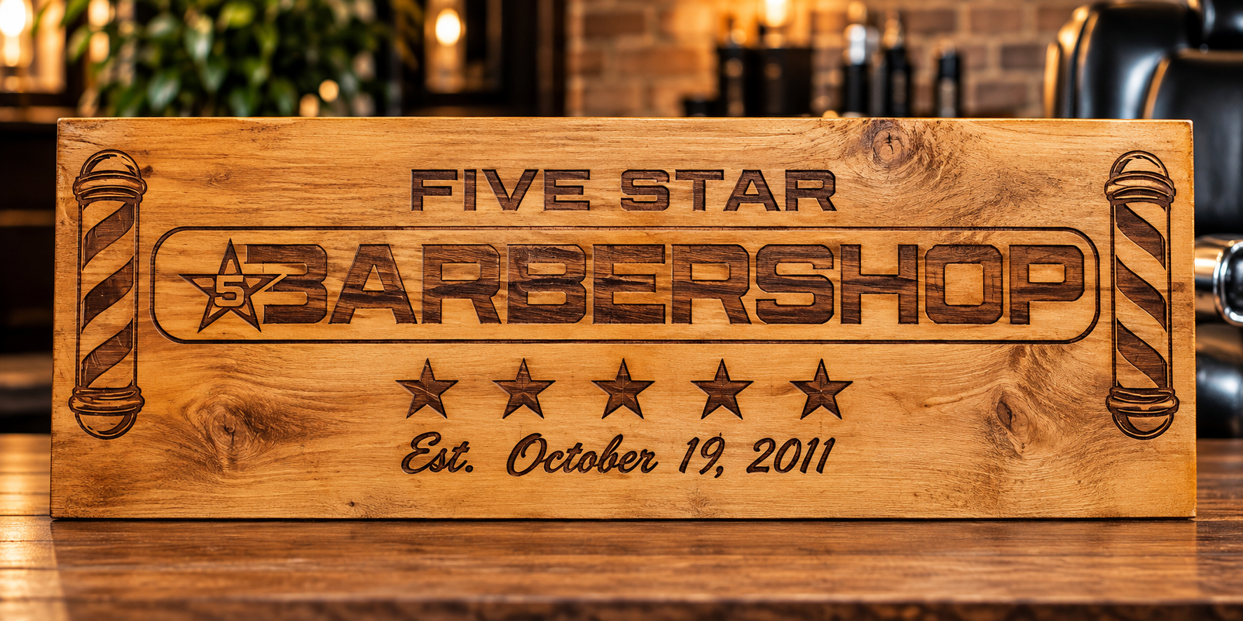 Blank dark wooden sign board mockup with rustic timber texture on a weathered wall background, empty brown wood plate for restaurant menu or vintage cafe signage.